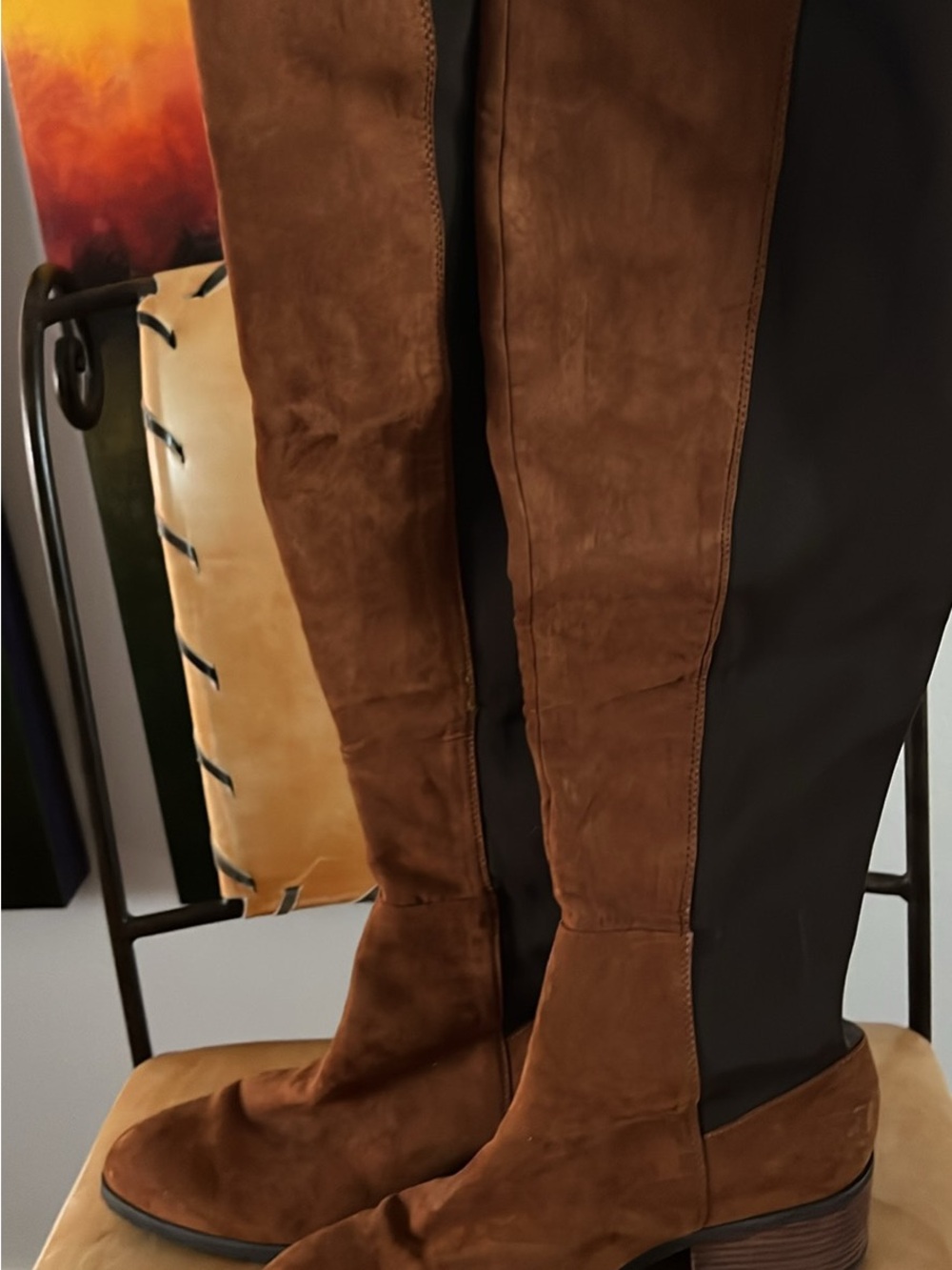 Charles David Brown Suede Over-the-Knee Boots